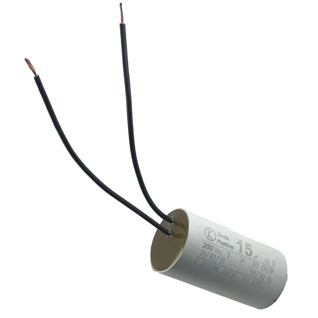 CAPACITOR PERM CABO 15UF 250V ONDA POSITIVA