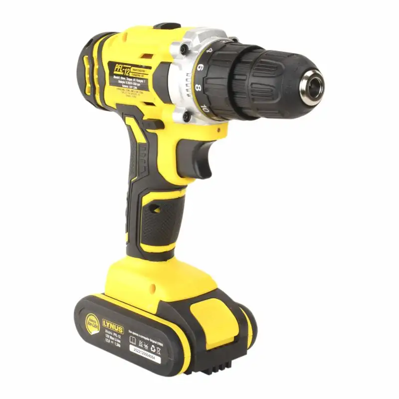 PFL-12CI PARAFUSADEIRA FURADEIRA LYNUS 12 VOLTS COM IMPACTO E MALETA FONTE BIVOLT