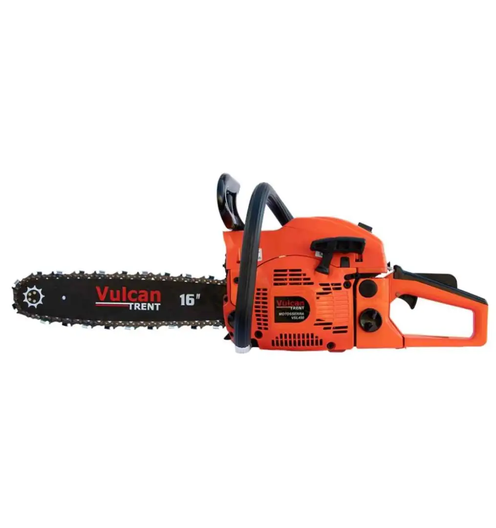 MOTOSSERRA GAS. 2T 45cc 2,30HP SABRE PTA ROLANTE 16 COR. 3/8x1,5mm PROFISSIONAL VSL450 VULCAN TRENT