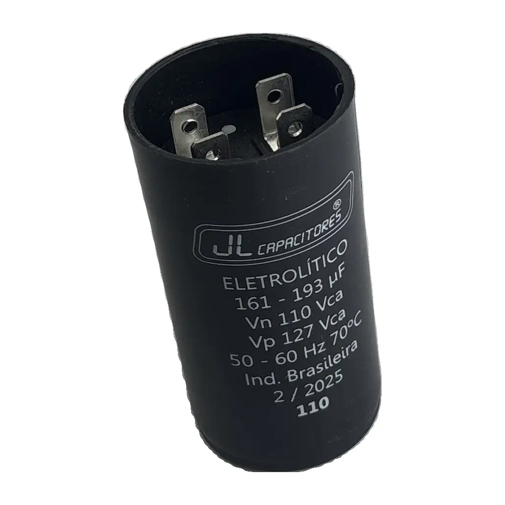 Capacitor 161-193uf 110VAC 36x86 PM1-10 JLD (191700) para diversos JLD COMPONENTES