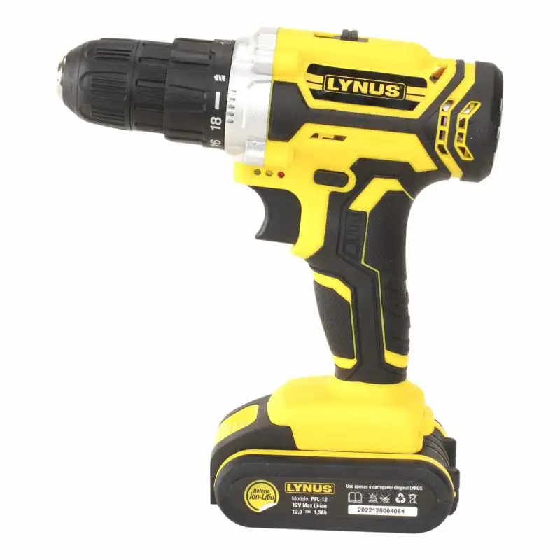 PFL-12 PARAFUSADEIRA FURADEIRA LYNUS 12 VOLTS FONTE BIVOLT