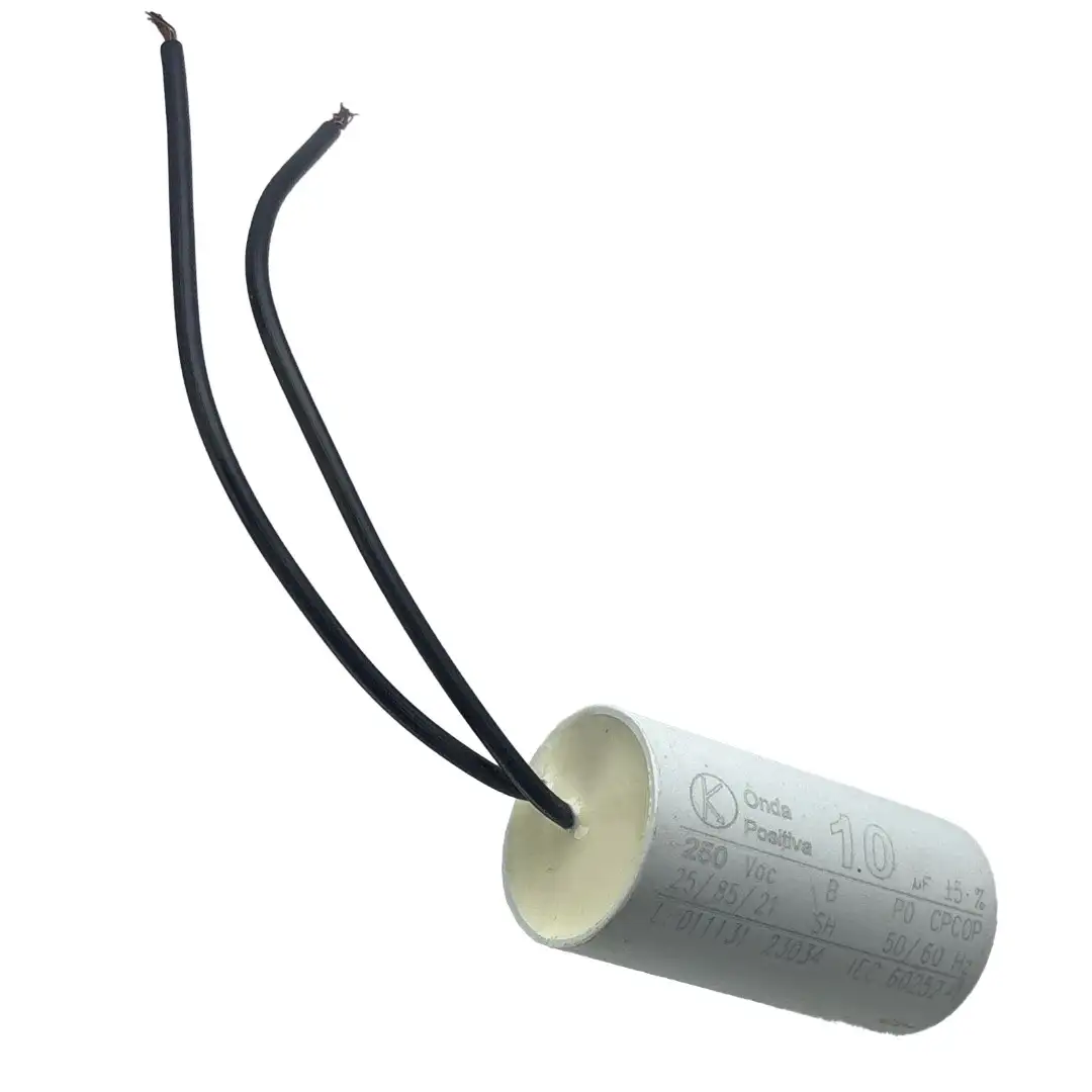 CAPACITOR PERM CABO 10UF 250V ONDA POSITIVA