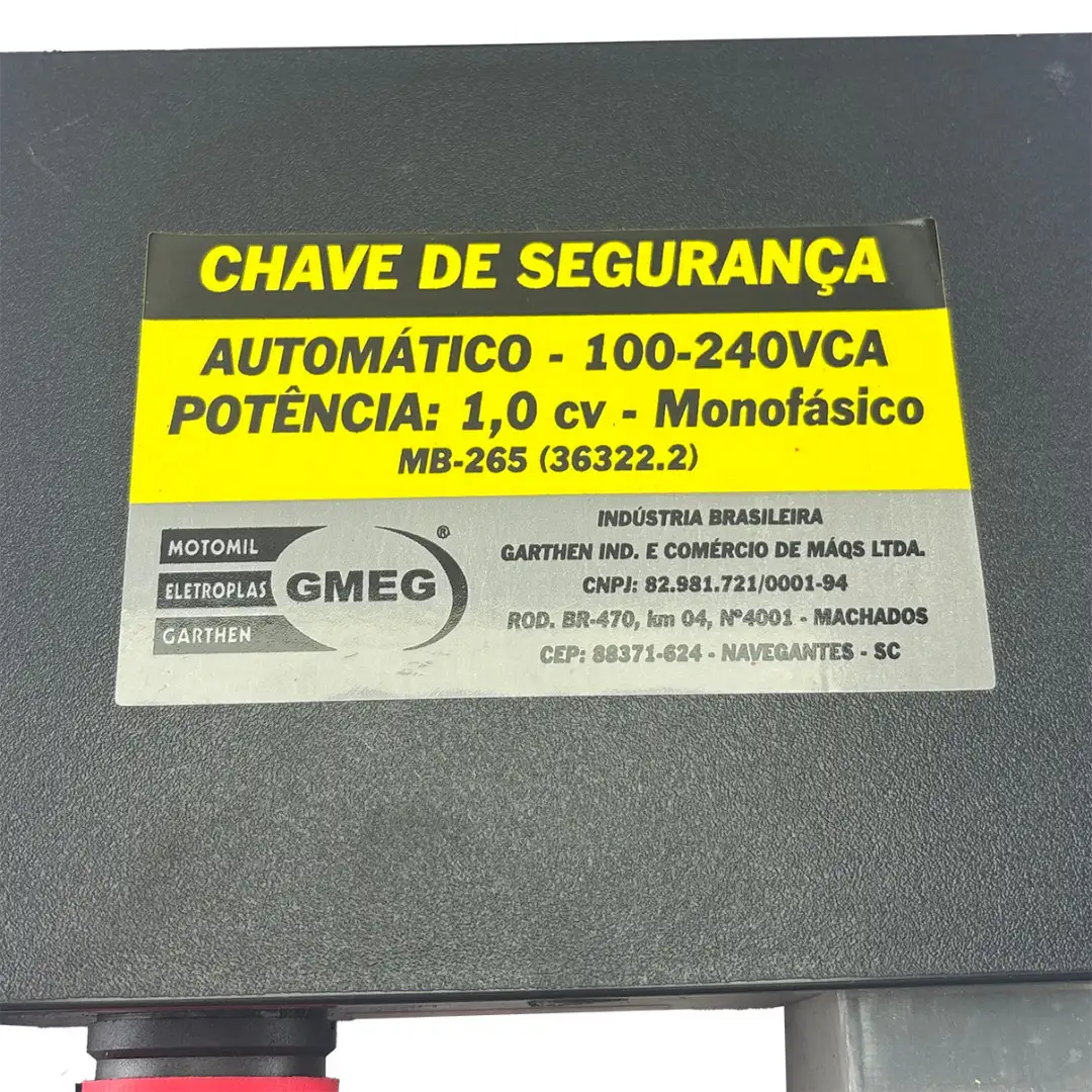 KIT CHAVE SEGURANCA 12 para Betoneira MB-265 Motomil